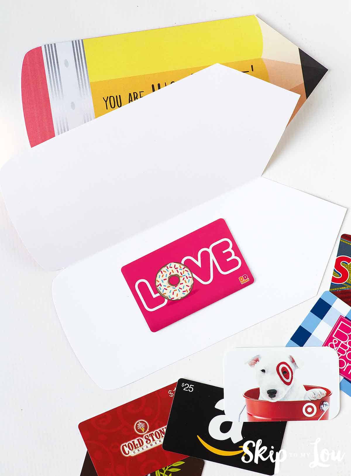 printable pencil gift card holder