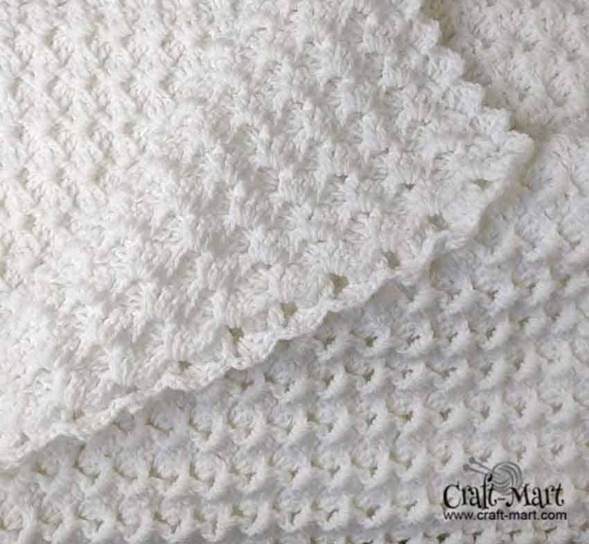 white crochet baby blanket pattern