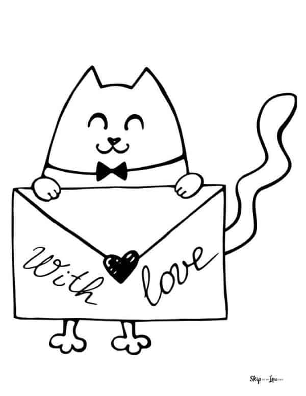 cat holding an envelope