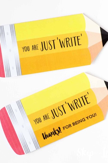 printable pencil card says you are just write