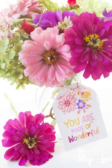 flowers if vase with you are made of wonderful gift tag