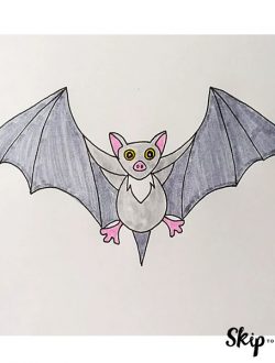colored bat drawing