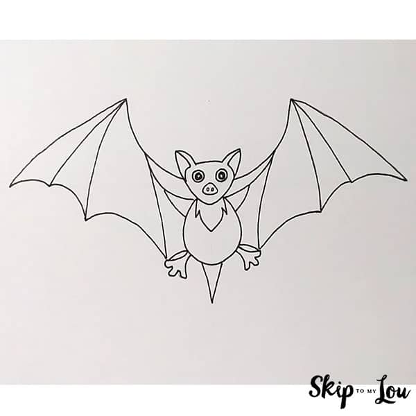 how to draw a bat