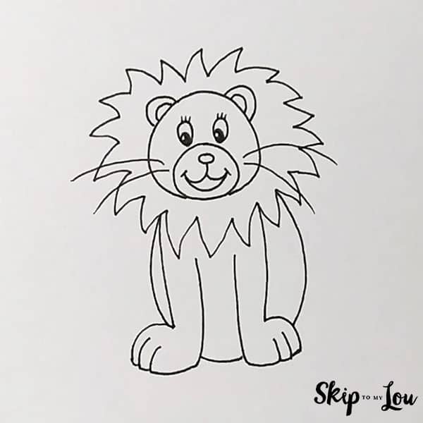 Step 11 Add Curved Side Lines for the Rest of the Lion's Body