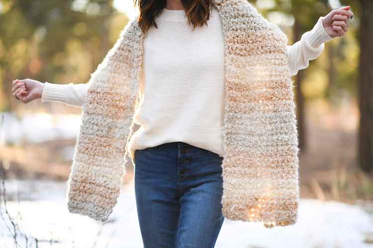 beginner crochet scarf