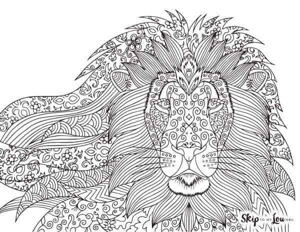 lion laying down coloring sheet