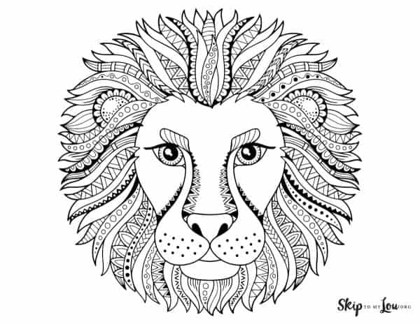 lion head coloring page