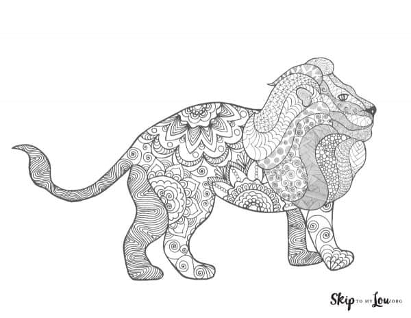 walking lion coloring sheet