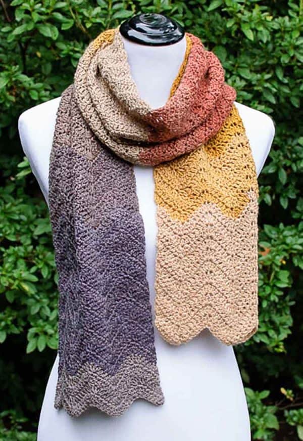 crochet ripple scarf