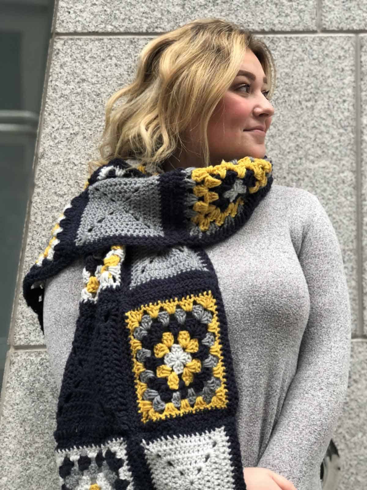 granny square scarf