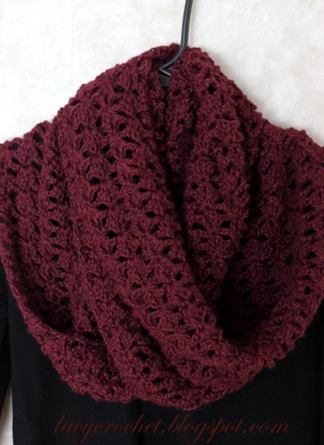 burgundy lacy infinity scarf