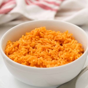 mexican rice in a bowl