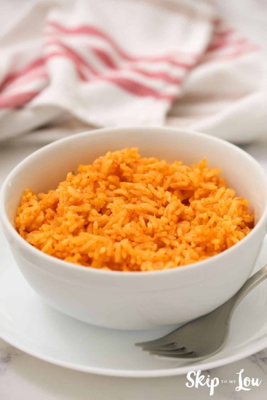 mexican rice in a bowl
