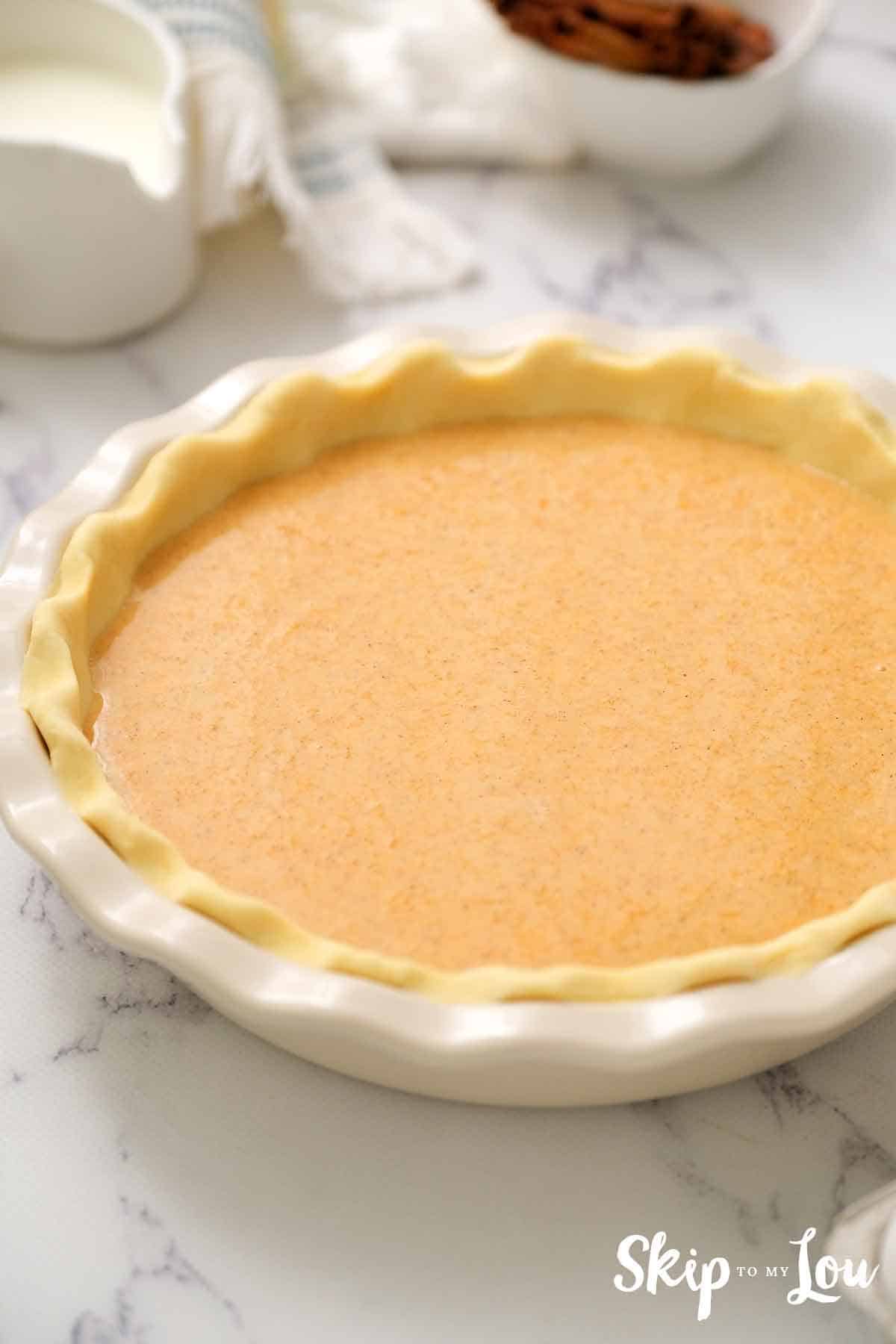 unbaked pumpkin pie
