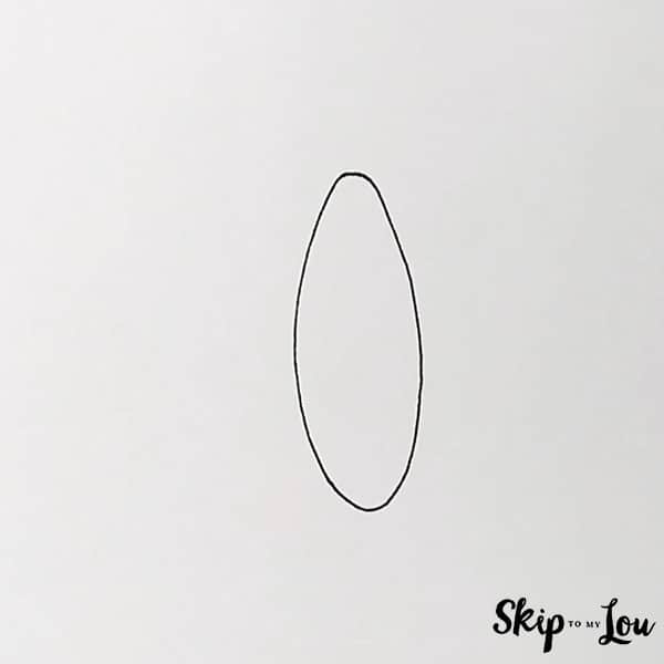 First Step Draw A Long Skinny Oval