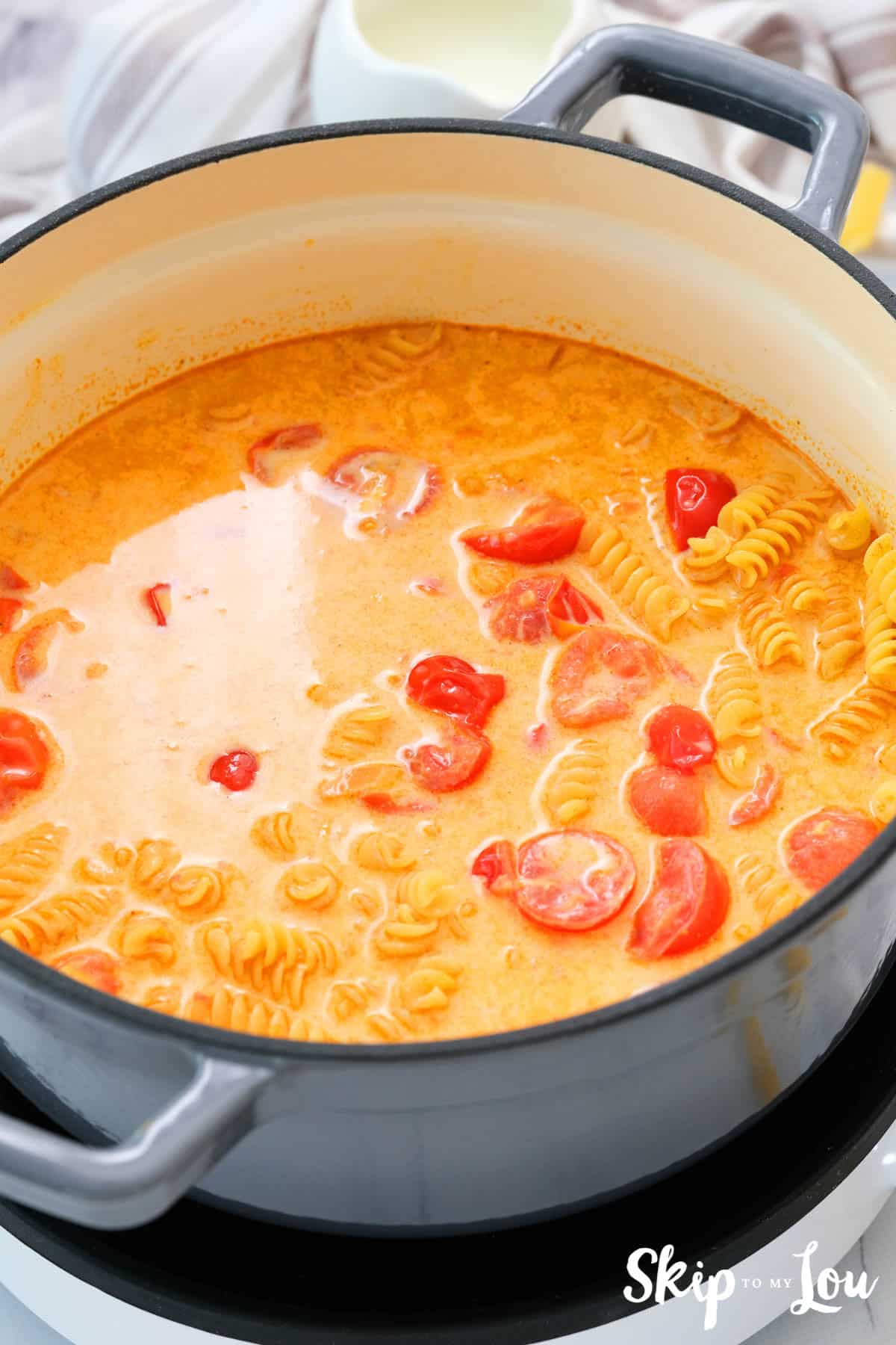 creamy one pot pasta add liguids