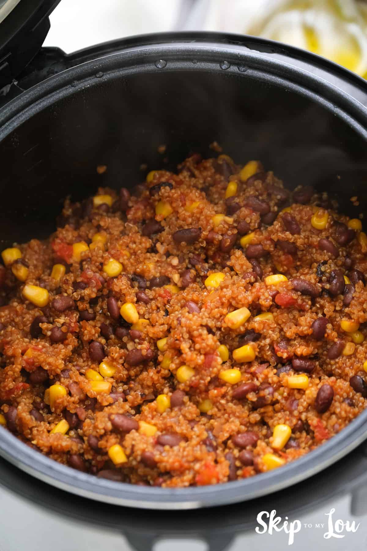 Mexican Quinoa after quick release in Instant Pot