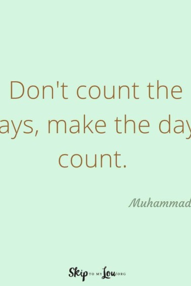 Don't count the days, make the days count quote