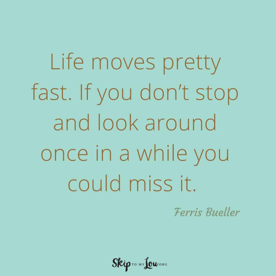 Life moves pretty fast quote