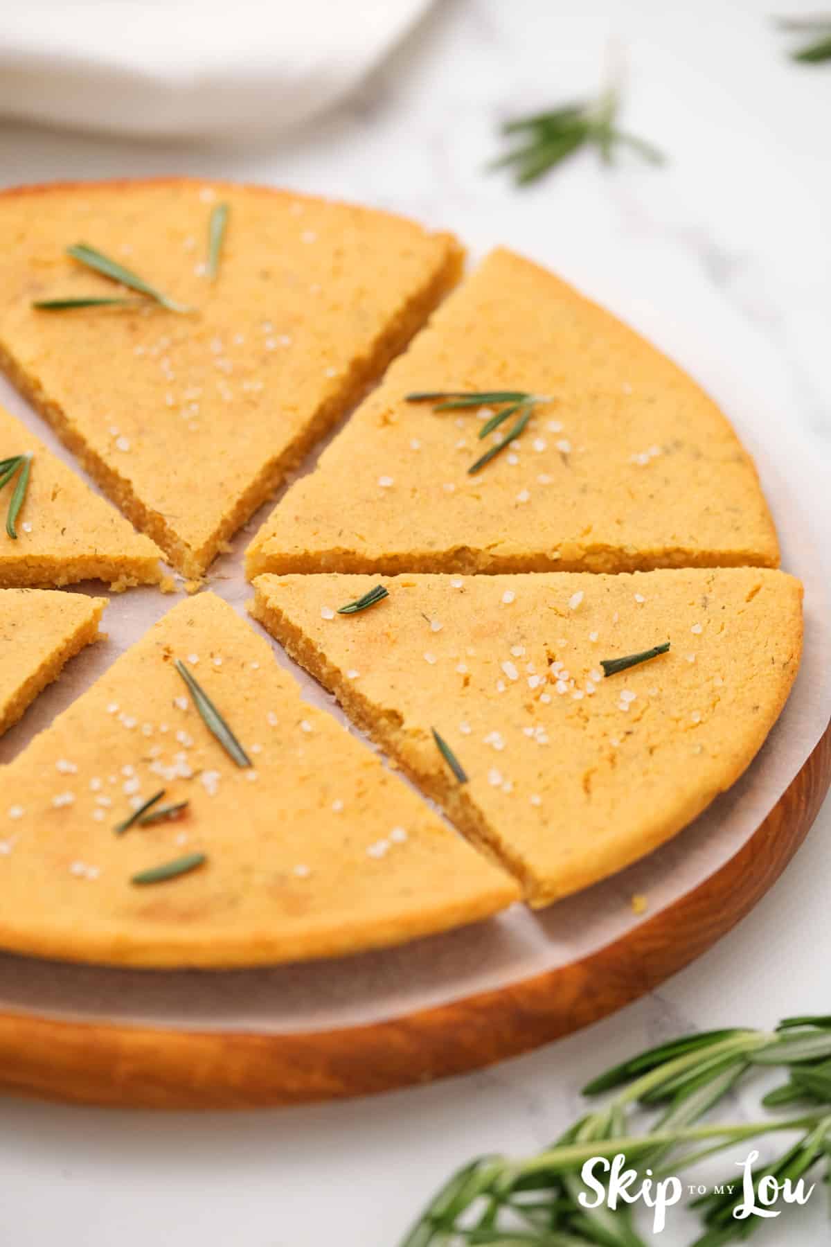 chickpea pancake sliced into wedges