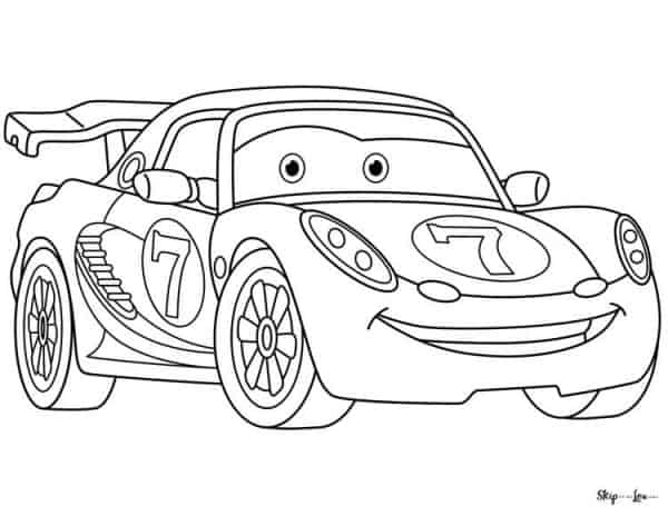 cartoon car with spoiler