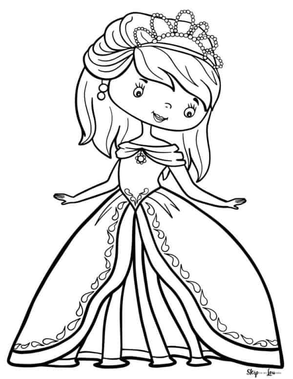 cute baby princess coloring page from skip to my lou