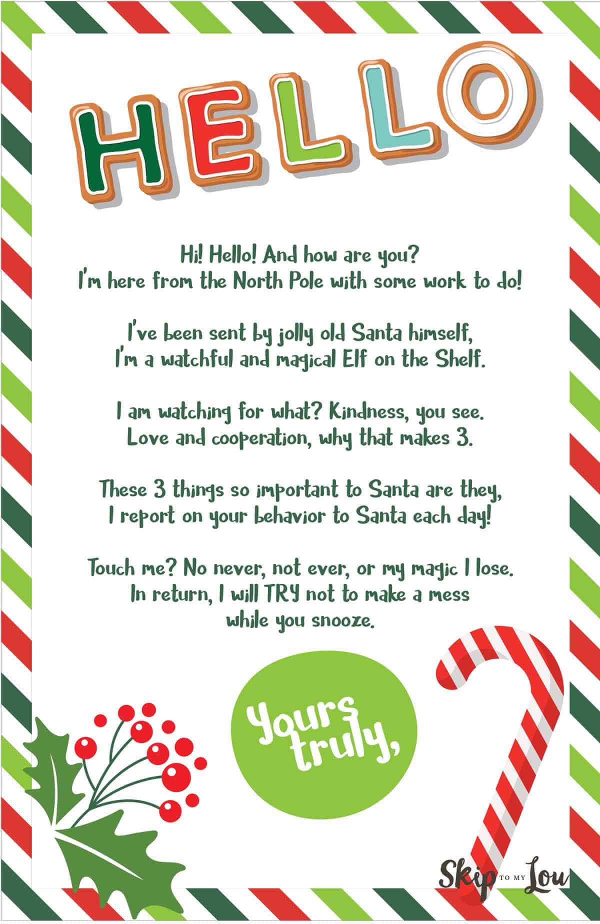 elf on the shelf welcome letter