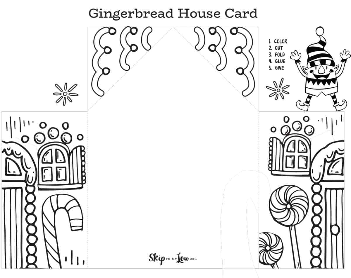 printable gingerbread house coloring page