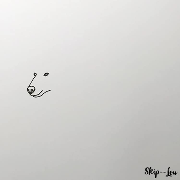 how to draw a bear adding mouth and eyes