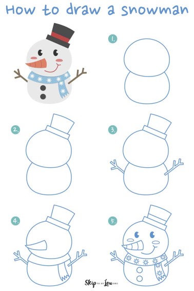how to draw a snowman