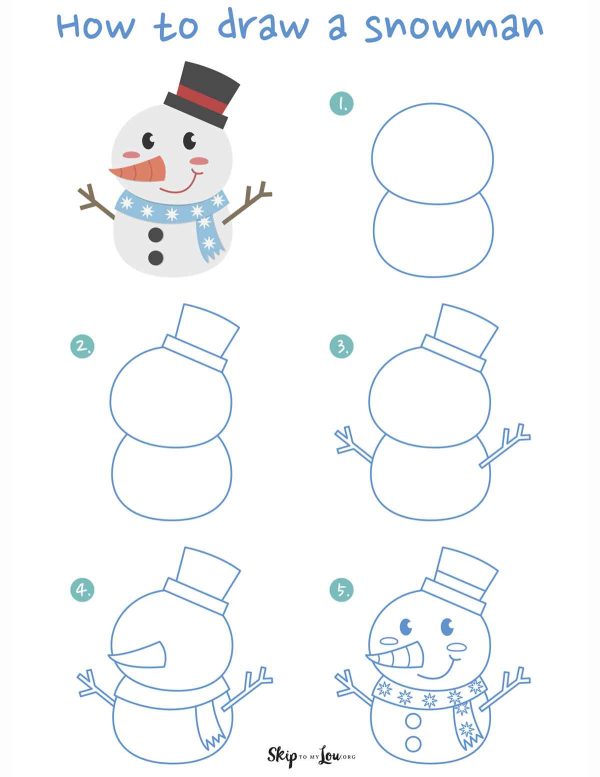 how to draw a snowman