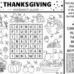 kids thanksgiving wordsearch