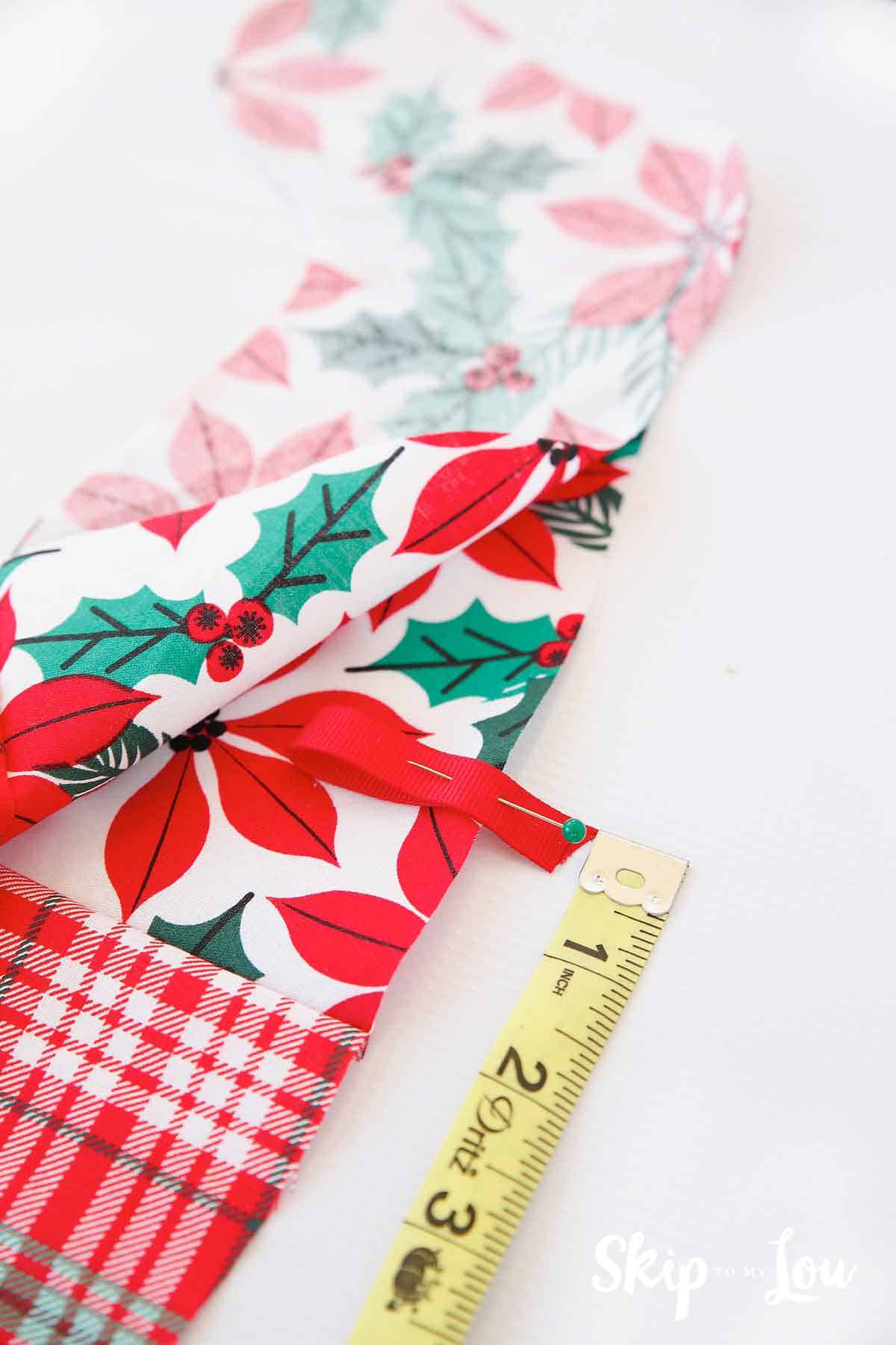 add ribbon hanger to stocking