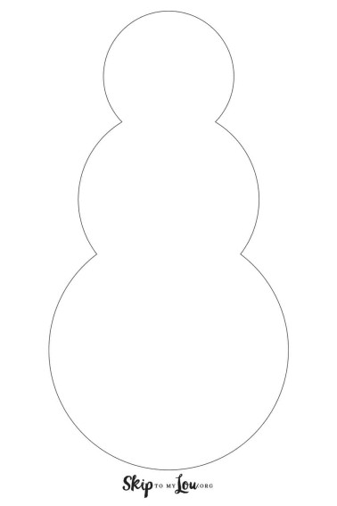 three snowball snowman template single