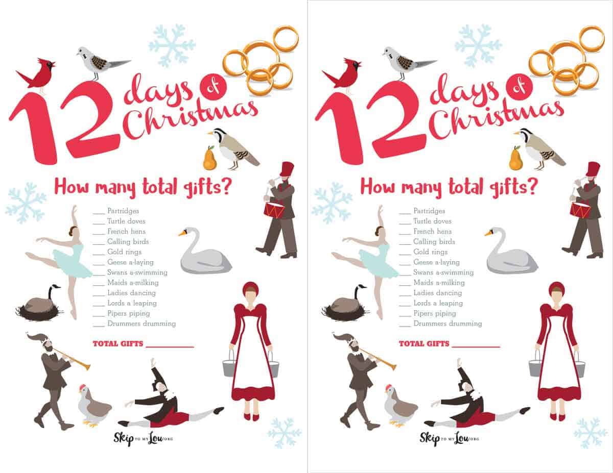 how many gifts game printable