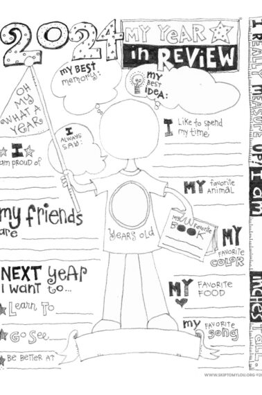2024 year in review printable coloring page