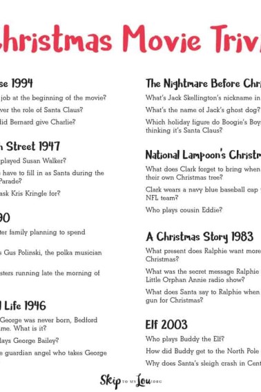 printable Christmas movie trivia questions