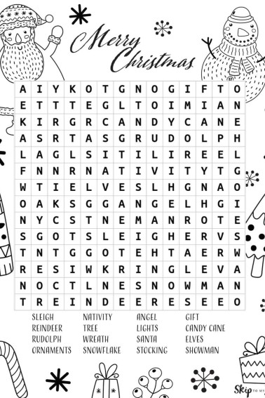 Christmas word search