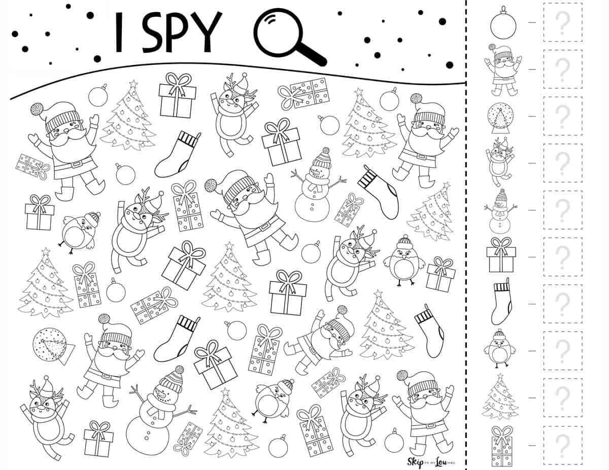 Christmas I Spy Worksheet