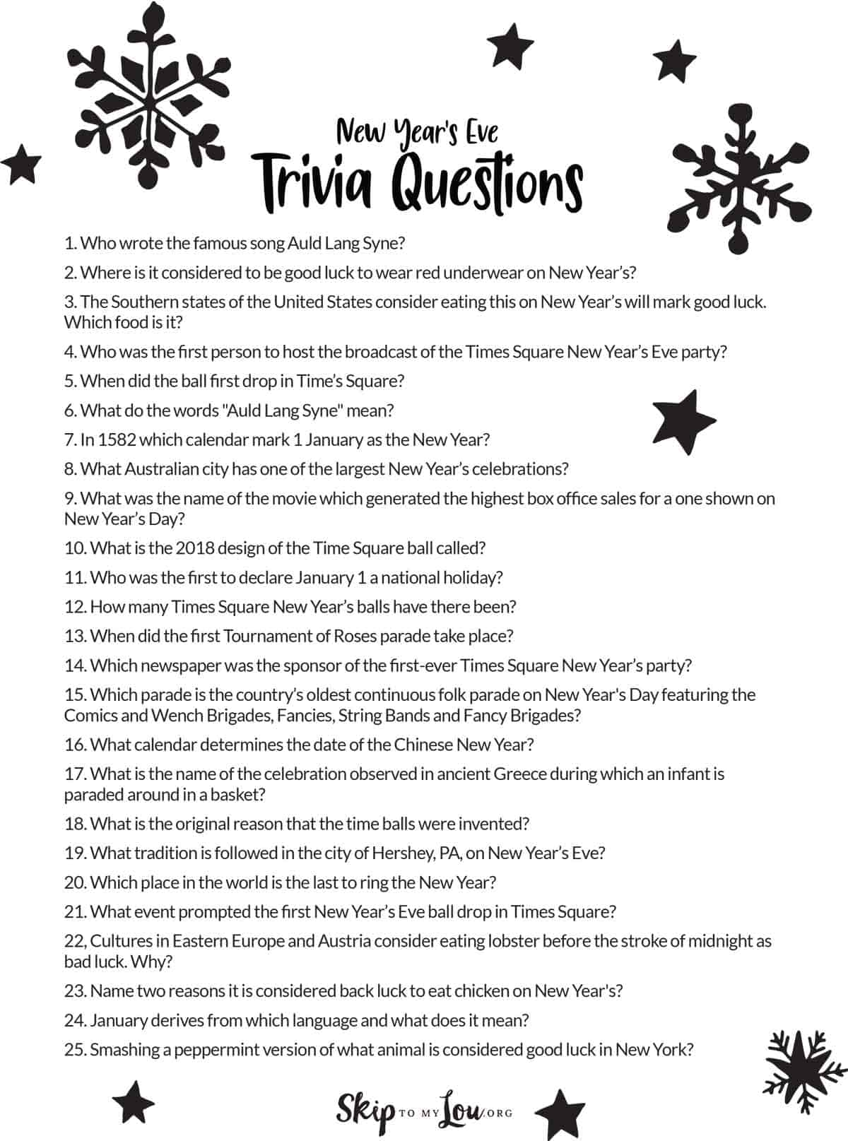 new years eave trivia questions