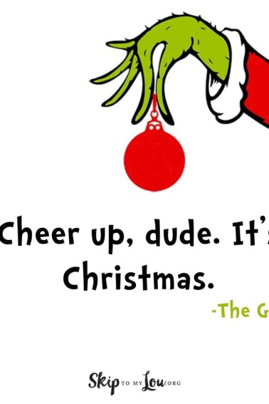 Grinch quote Cheer up, dude. It's Christmas.