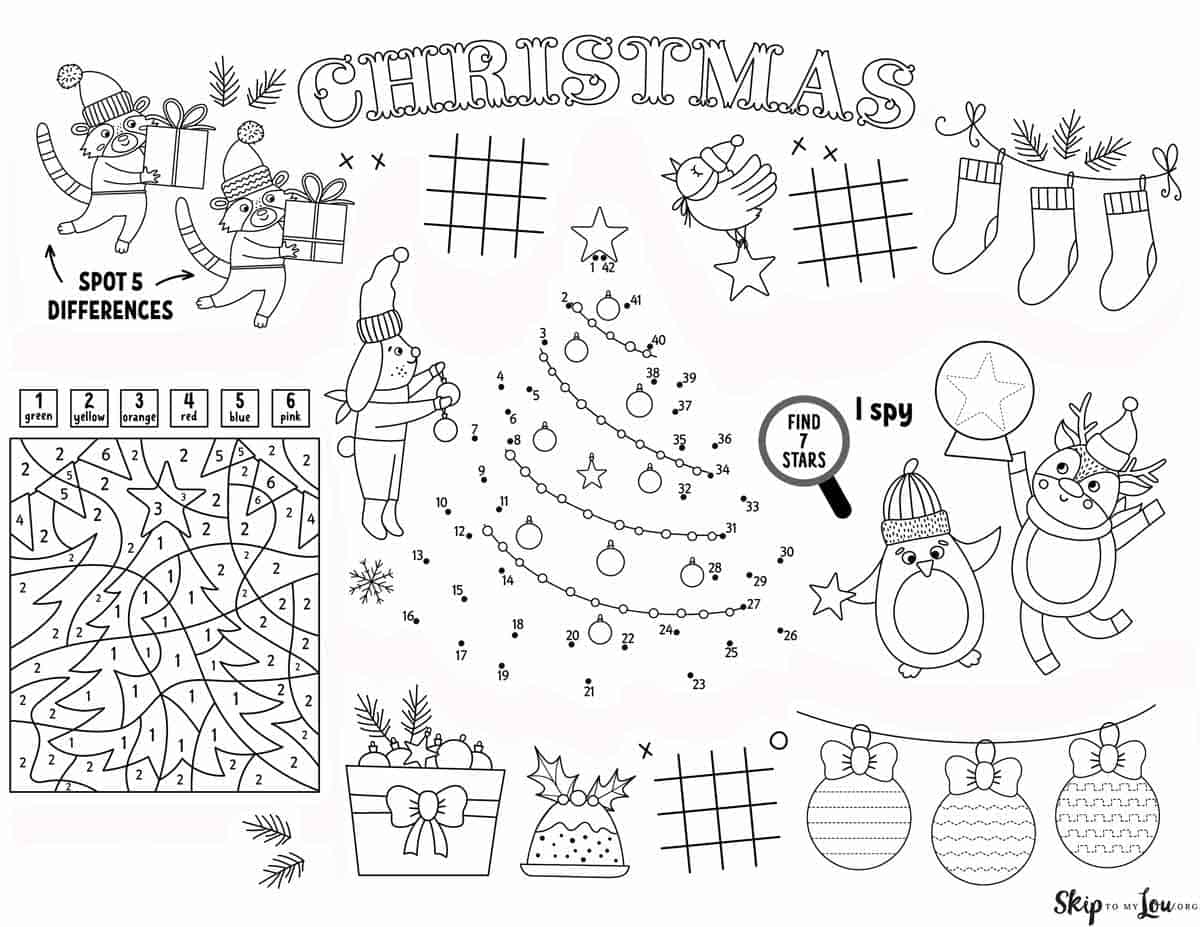 kids activity placemats