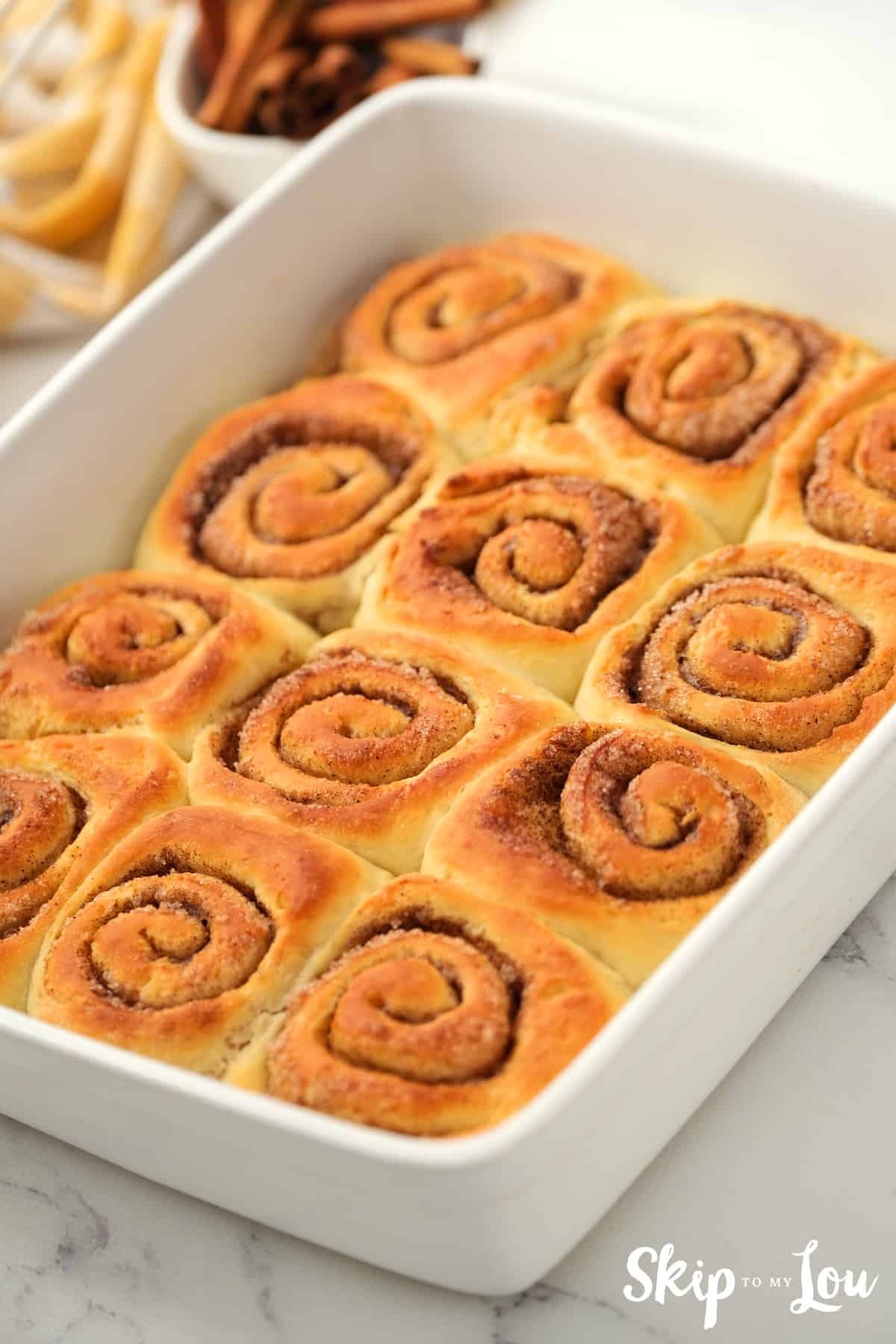 remove rolls from oven for frosting in this cinnamon roll recipe
