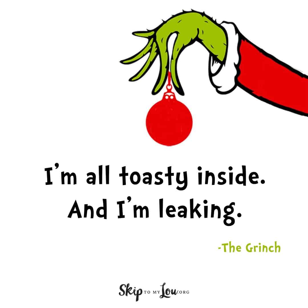 Grinch quote I'm all toasty inside. And I'm leaking.
