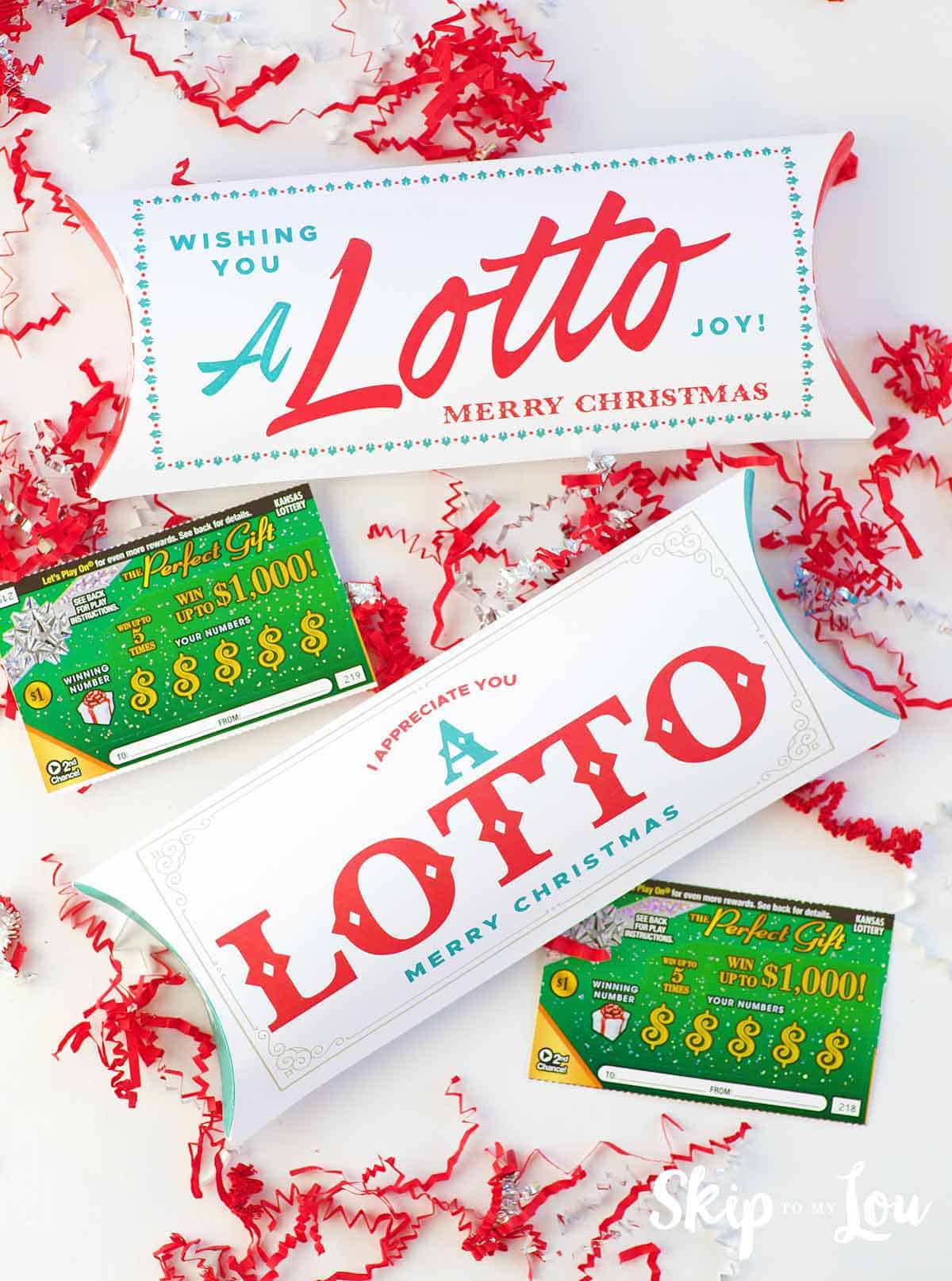 lottery ticket Christmas gift sleeve for the lottery ticket