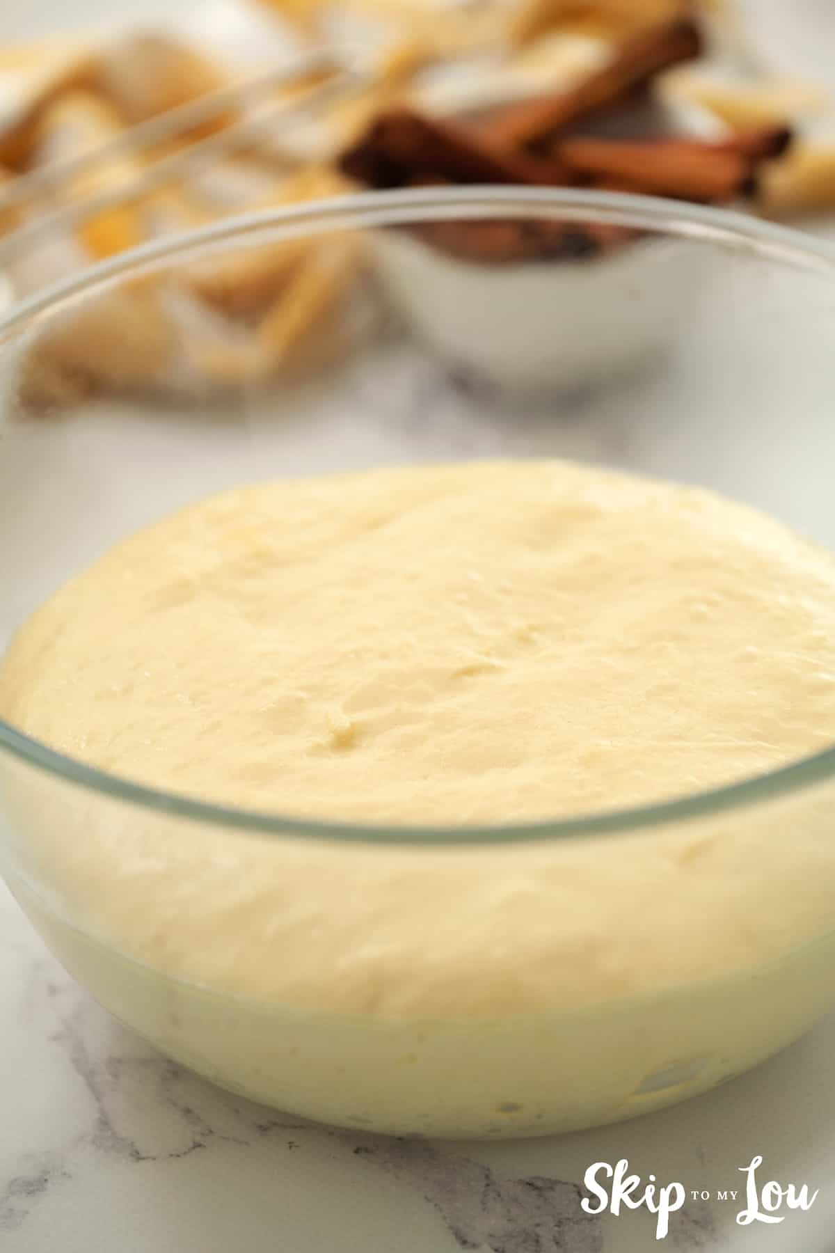Let dough rise for the Cinnamon Roll Recipe