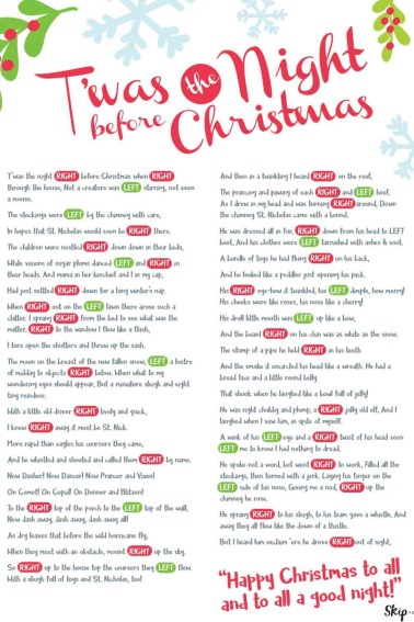 night before christmas story for left right gift exchange