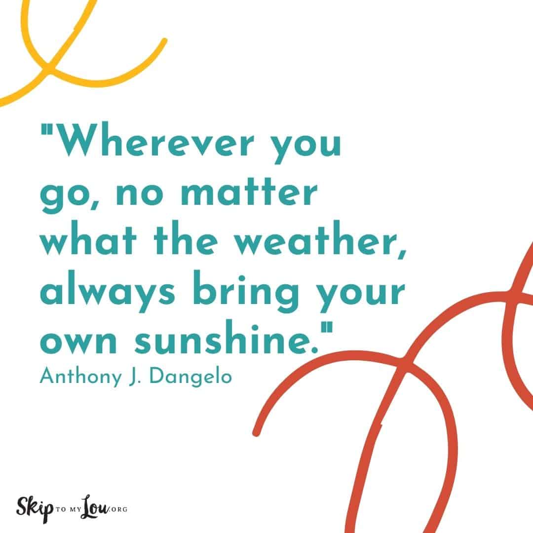 Good Vibes quotes Wherever you go, no matter what the weather, always bring your own sunshine. Anthony J. Dangelo