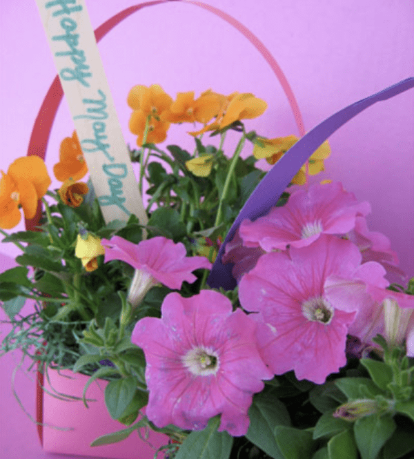 Paper folded may day basket