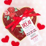 heart box of chocolates with valentine tag for friends